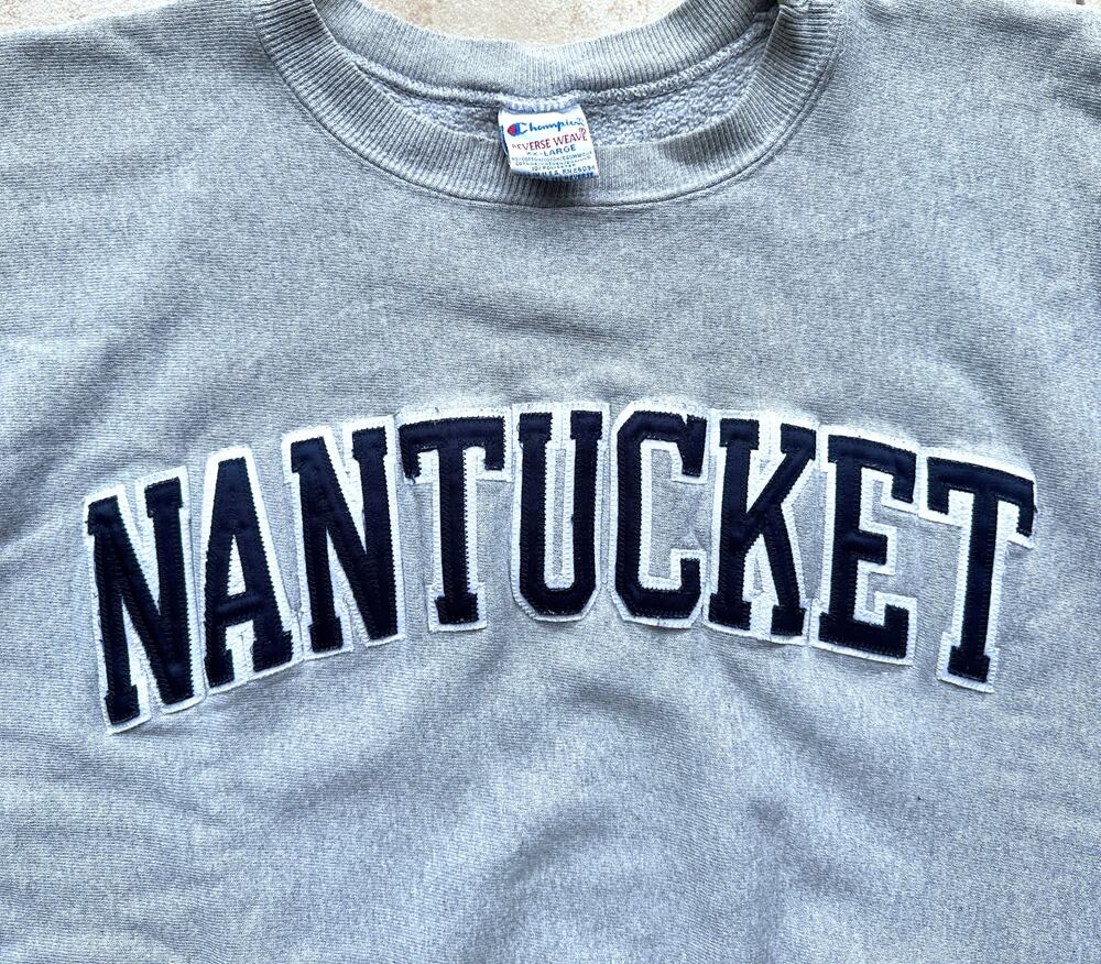 NANTUCKET 90s Champion REVERSE Weave crew USA Tag sweatshirt 2XL Cape Cod vtg